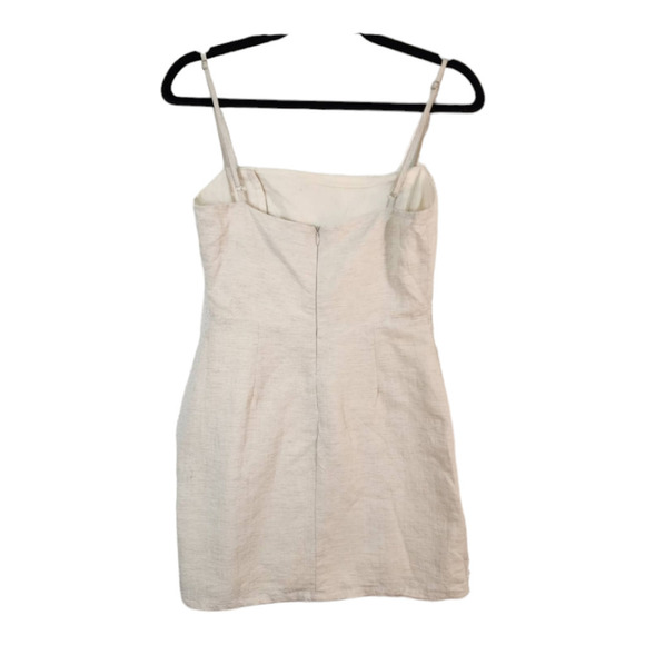 Urban Outfitters Riley Linen Mini Dress Cream Size 0 xs - Picture 4 of 8